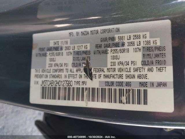 JM3TCABY2H0127980 Mazda CX-9 SPORT