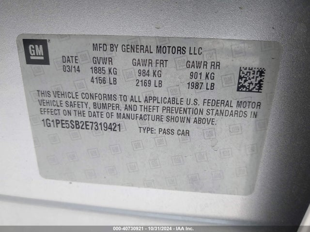 Chevrolet Cruze 2lt Auto 2014 1G1PE5SB2E7319421 Image 9