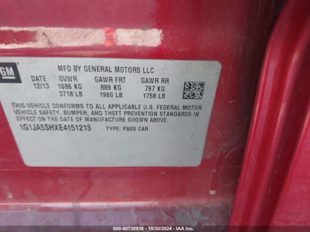 1G1JA5SHXE4151213 Chevrolet Sonic Ls Auto