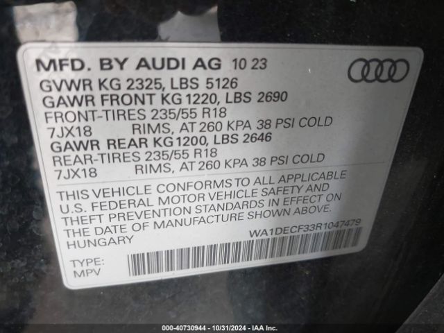WA1DECF33R1047479 Audi Q3 Premium 45 Tfsi S Line Quattro Tiptronic