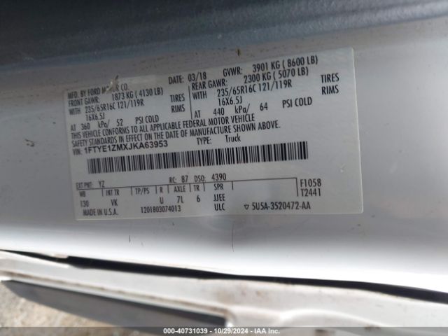 1FTYE1ZMXJKA63953 Ford Transit-150