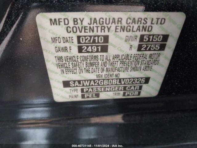 2011 JAGUAR XJ SAJWA2GB0BLV02326 Photo 8