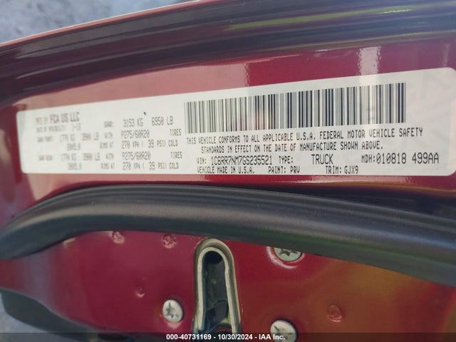 1C6RR7NM7GS235521 RAM 1500 Laramie