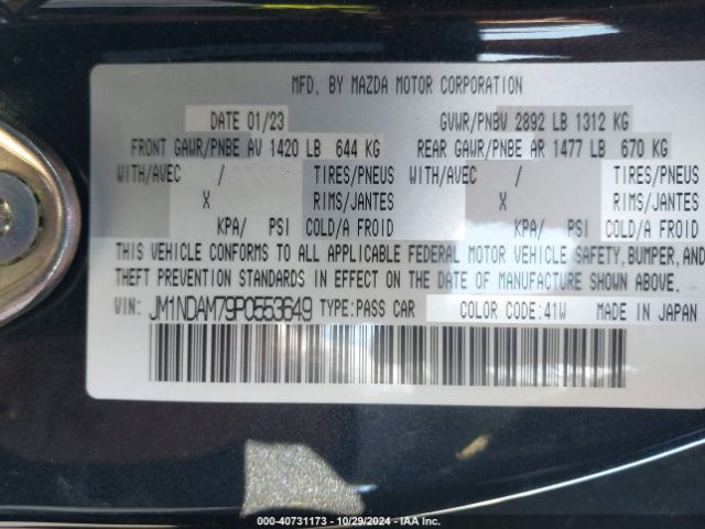 JM1NDAM79P0553649 Mazda Mx-5 Miata Rf Grand Touring
