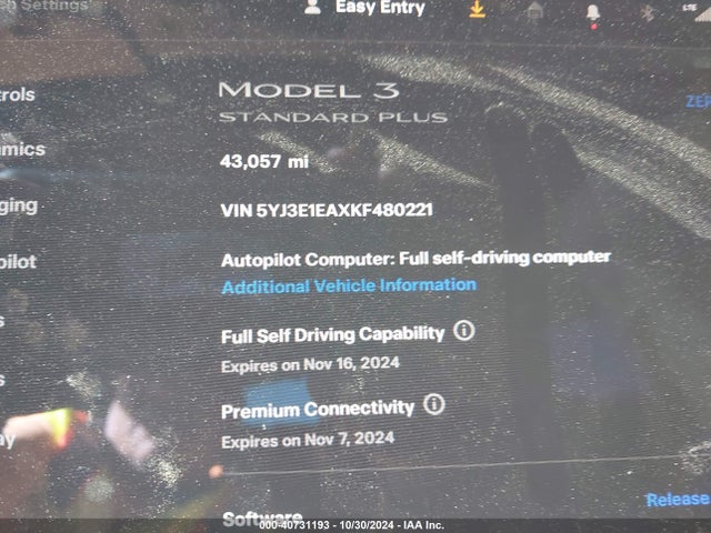Tesla MODEL 3 2019 5YJ3E1EAXKF480221 Image 16