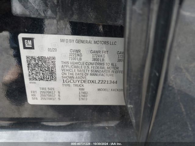 1GCUYDEDXLZ221344 Chevrolet Silverado 1500 4wd  Short Bed Lt
