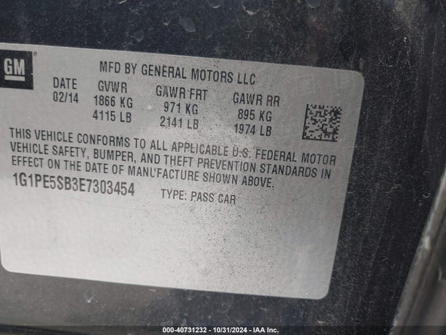 Chevrolet Cruze 2lt Auto 2014 1G1PE5SB3E7303454 Image 9