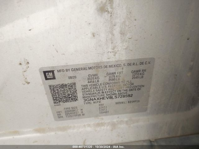 3GNAXHEV8LS728592 Chevrolet Equinox Fwd Ls
