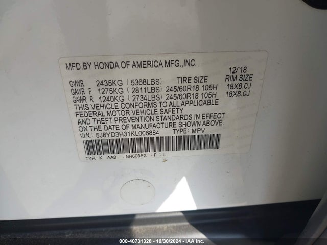 Acura Mdx Standard 2019 5J8YD3H31KL006884 Image 9