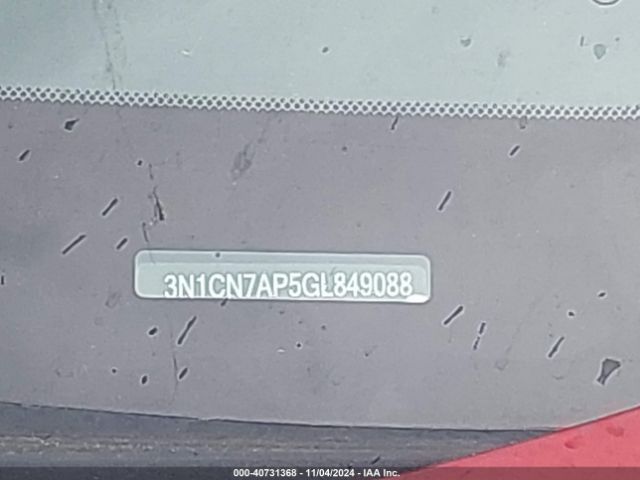 3N1CN7AP5GL849088 Nissan Versa 1.6 S+