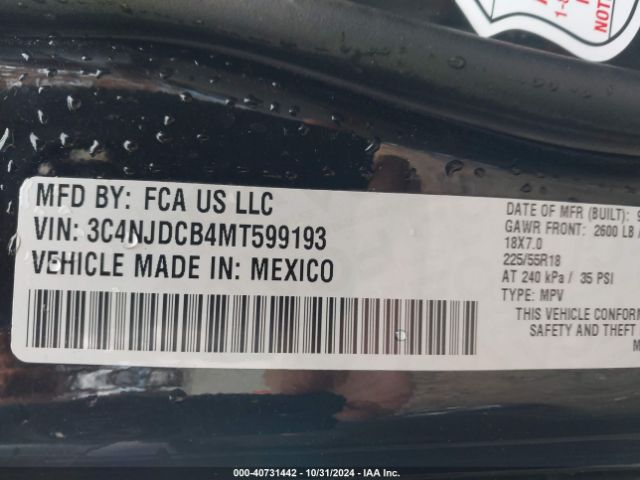 3C4NJDCB4MT599193 Jeep Compass Limited 4x4