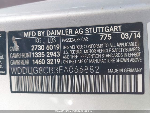 WDDUG8CB3EA066882 Mercedes-Benz S 550