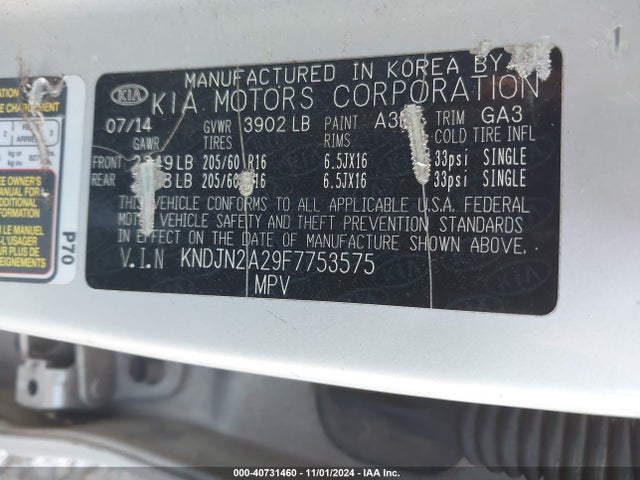 KIA Soul 2015 KNDJN2A29F7753575 Image 9