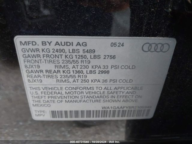 WA1GAAFY5R2105949 Audi Q5 Premium 45 Tfsi S Line Quattro