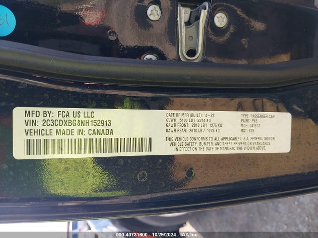 Dodge Charger Sxt Rwd 2022 2C3CDXBG8NH152913 Image 9