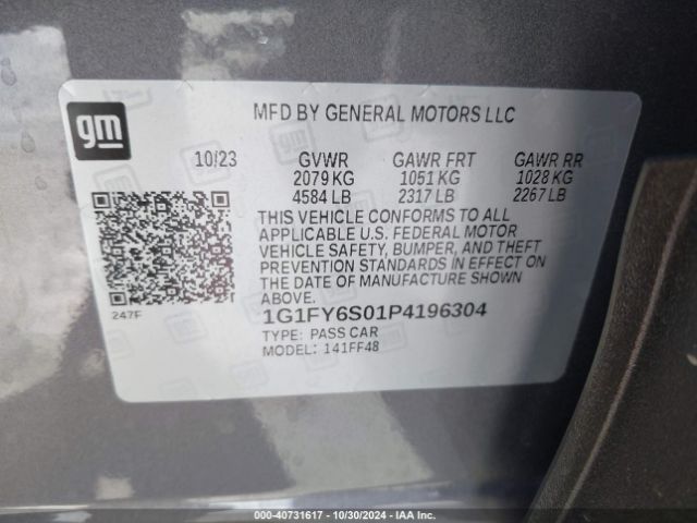 1G1FY6S01P4196304 Chevrolet Bolt Euv Fwd Lt
