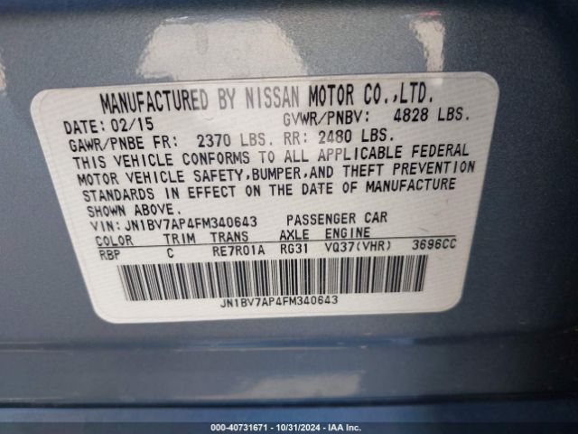JN1BV7AP4FM340643 Infiniti Q50 Premium