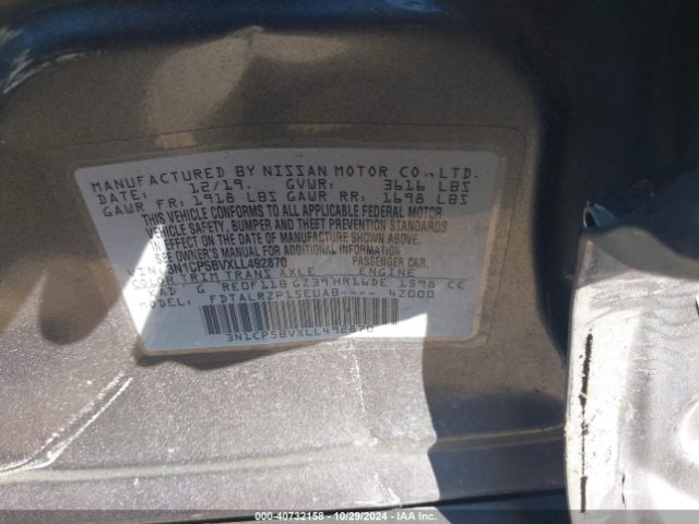3N1CP5BVXLL492870 Nissan Kicks S Xtronic Cvt