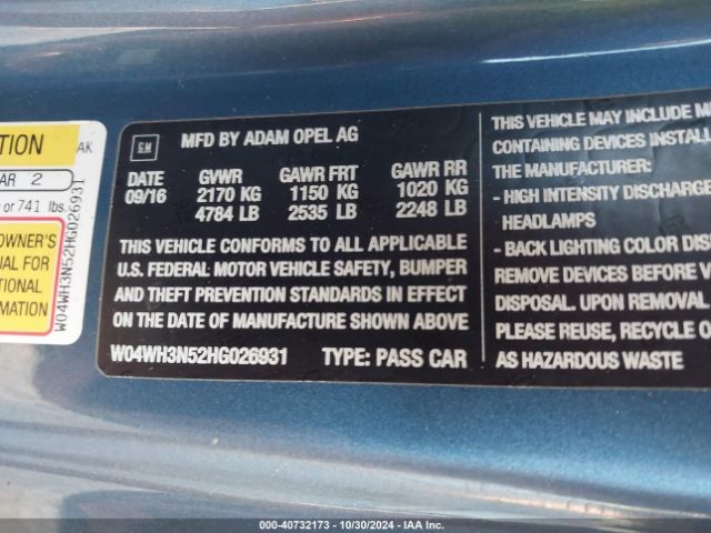 W04WH3N52HG026931 Buick Cascada Premium
