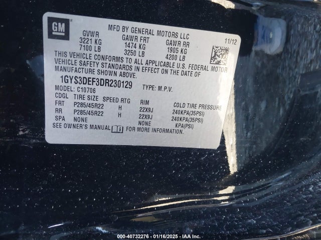 2013 CADILLAC ESCALADE 1GYS3DEF3DR230129 Photo 8