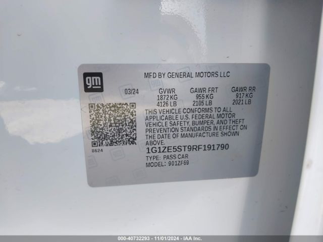 1G1ZE5ST9RF191790 Chevrolet Malibu Fwd 2lt