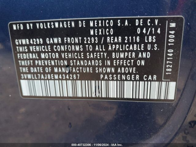 3VWLL7AJ8EM434267 Volkswagen Jetta 2.0l Tdi