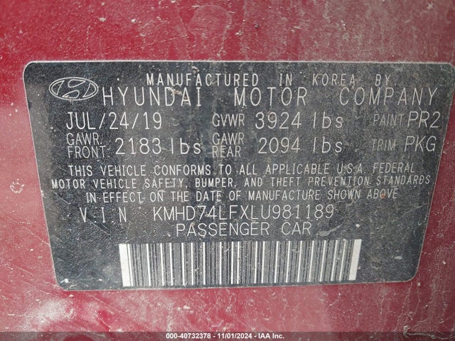Hyundai ELANTRA SE 2020 KMHD74LFXLU981189 Image 9