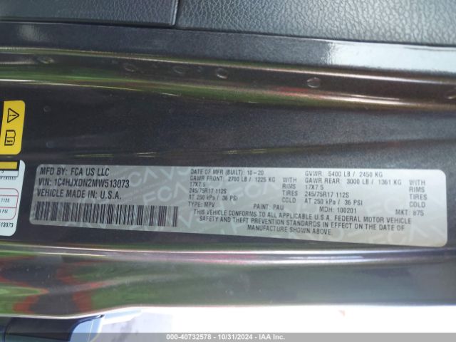 1C4HJXDN2MW513073 Jeep Wrangler Unlimited Sport 4x4