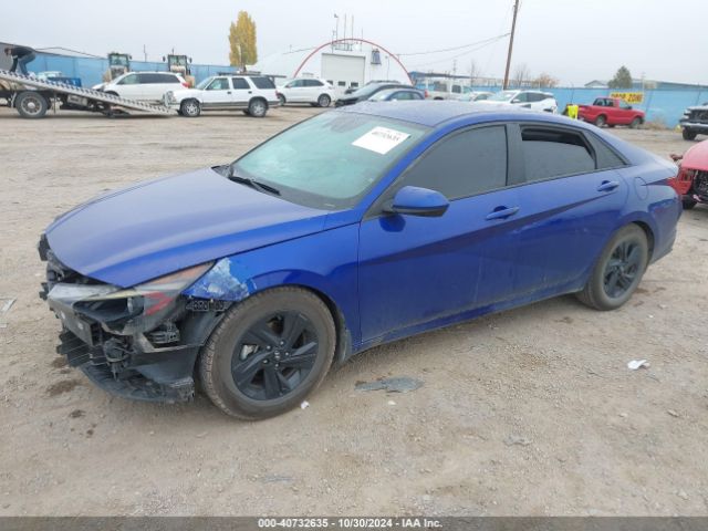KMHLM4AJ4PU037504 Hyundai Elantra Hybrid Blue