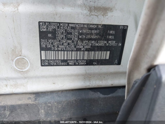 Toyota RAV4 LE 2020 2T3K1RFV1LC050128 Image 9