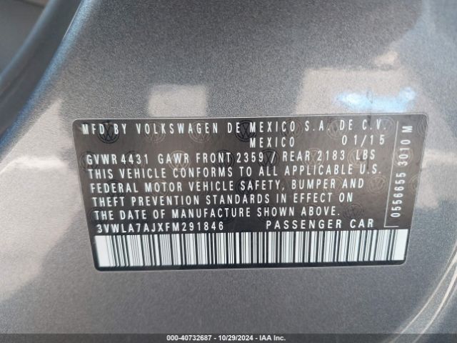 3VWLA7AJXFM291846 Volkswagen Jetta 2.0l Tdi Se