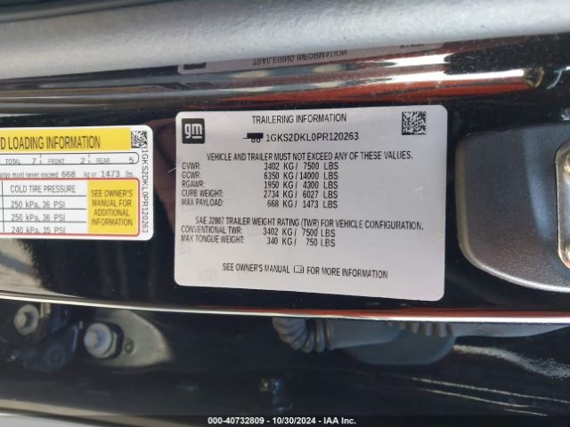 1GKS2DKL0PR120263 GMC Yukon 4wd Denali