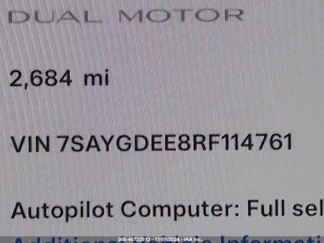 2024 TESLA MODEL Y 7SAYGDEE8RF114761 Photo 8