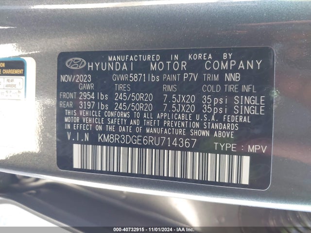 Hyundai Palisade Xrt 2024 KM8R3DGE6RU714367 Image 9