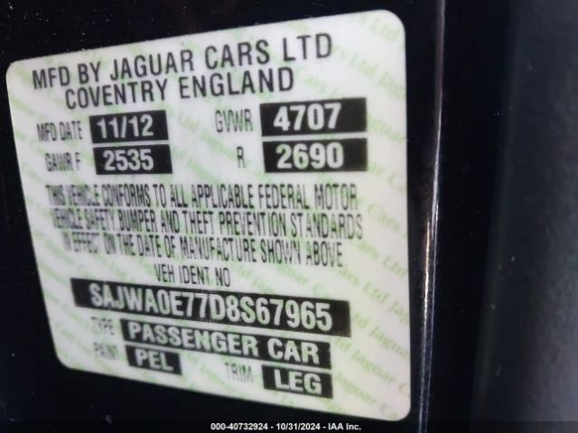 2013 JAGUAR XF SAJWA0E77D8S67965 Photo 8