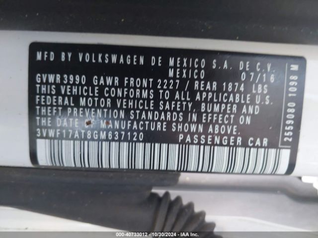 3VWF17AT8GM637120 Volkswagen Beetle 1.8t S