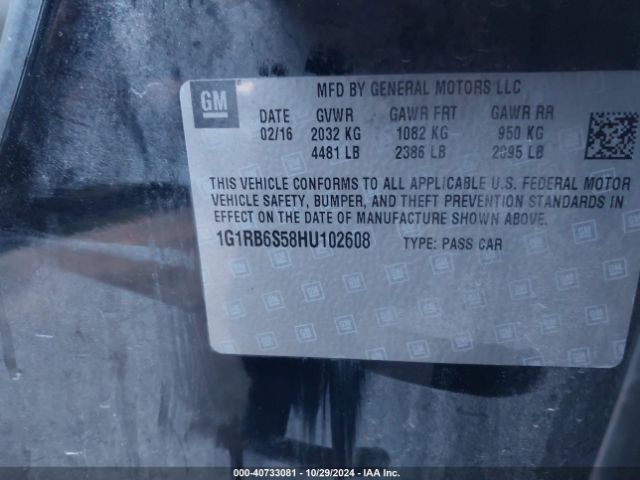1G1RB6S58HU102608 Chevrolet Volt Premier