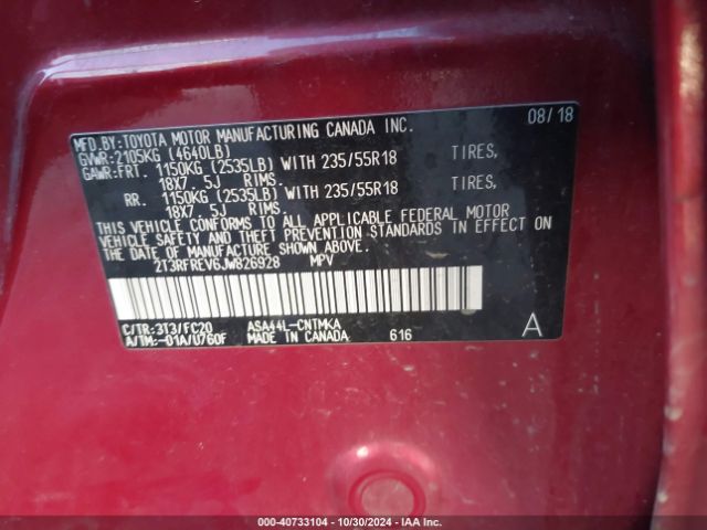 2T3RFREV6JW826928 Toyota Rav4 Adventure/xle