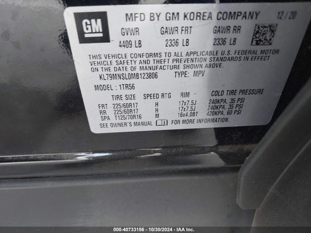 Chevrolet Trailblazer Awd Ls 2021 KL79MNSL0MB123806 Image 9
