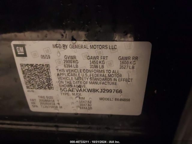 5GAEVAKW8KJ299766 Buick Enclave Awd Essence
