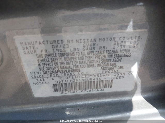 3N1CN8FV8PL818608 Nissan Versa 1.6 Sr Xtronic Cvt