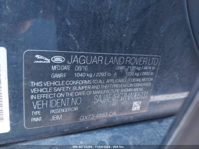 SAJAE4BG7HA965131 Jaguar Xe Prestige