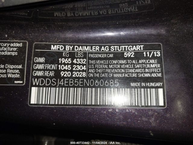 WDDSJ4EB5EN060685 Mercedes-Benz CLA 250