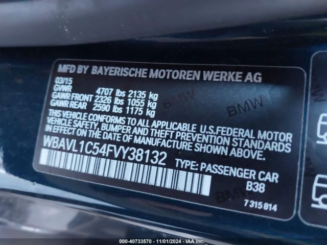 WBAVL1C54FVY38132 BMW X1 Xdrive28i
