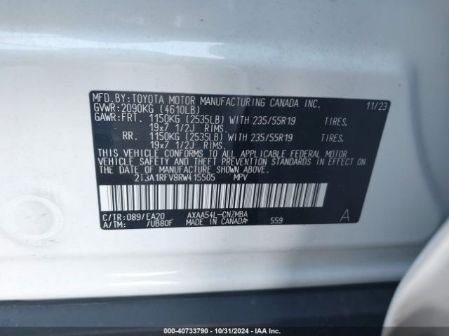 2T3A1RFV8RW415505 Toyota Rav4 Xle Premium