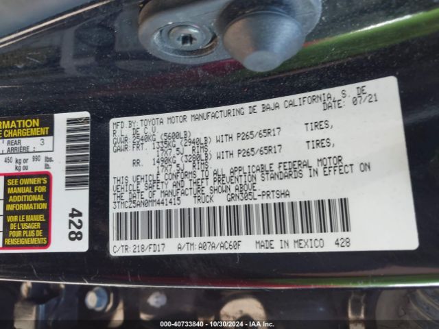 3TMCZ5AN0MM441415 Toyota Tacoma Trd Sport