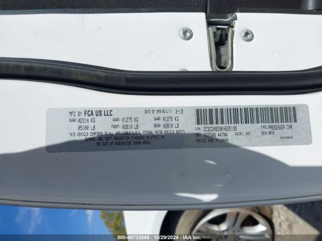 2C3CDXBG9KH625195 Dodge Charger Sxt Rwd
