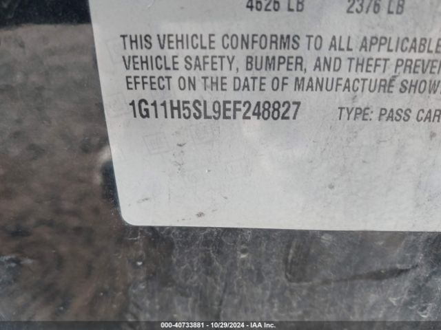 1G11H5SL9EF248827 Chevrolet Malibu 1lz