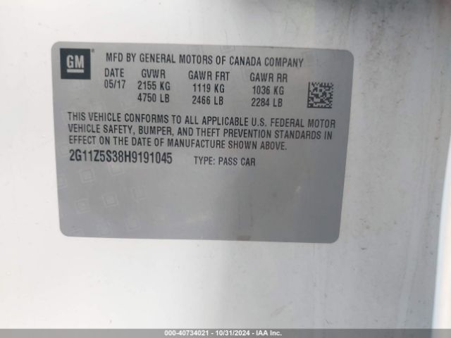 2G11Z5S38H9191045 Chevrolet IMPALA LS