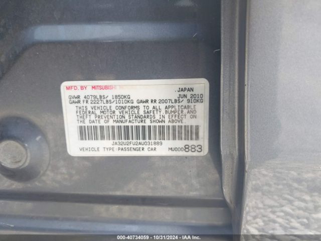 2010 MITSUBISHI LANCER JA32U2FU2AU031889 Photo 8